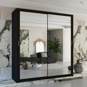 CHICAGO BLACK WARDROBE 90cm/120cm/150cm/180cm/203cm