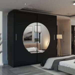 MOON BLACK WARDROBE 150cm/203cm
