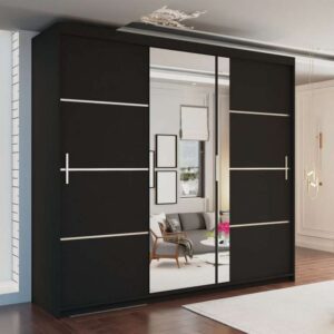 VISION BLACK WARDROBE 250CM