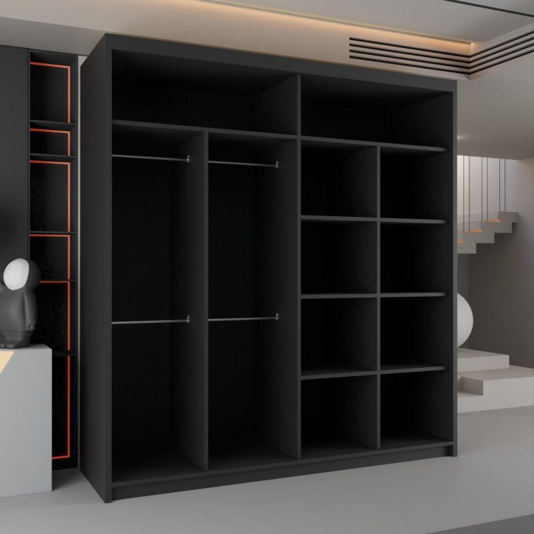 CALIFORNIA BLACK WARDROBE 150cm/203cm - Image 2