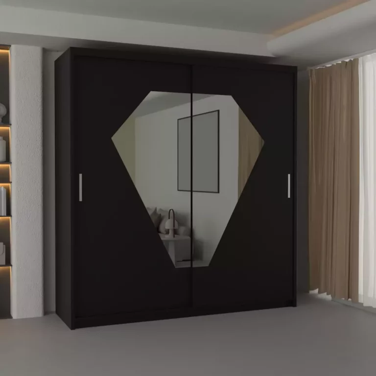 DIAMOND WHITE WARDROBE 150cm/203cm - Image 3