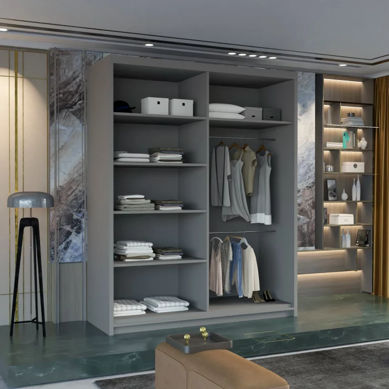 MARIKA GREY WARDROBE 120cm/150cm/180cm/203cm - Image 3