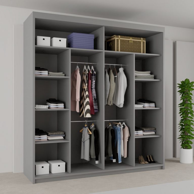 BATUMI GREY SLIDING WARDORBE 120/150cm/180cm/203cm - Image 4