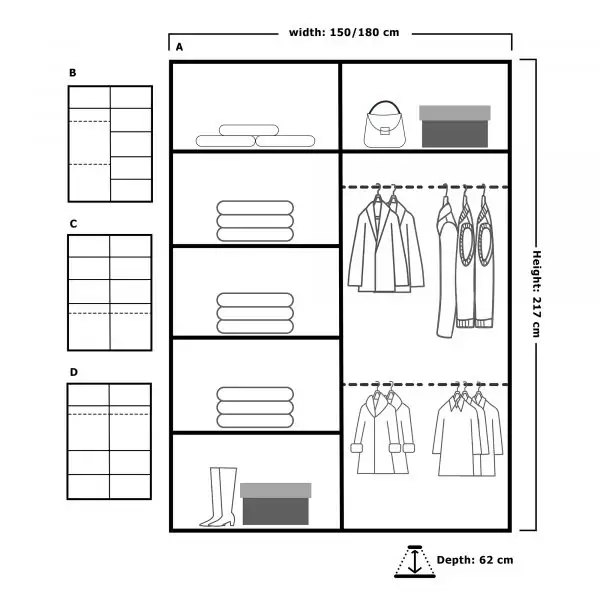 CALIFORNIA WHITE WARDROBE 150cm/203cm - Image 4
