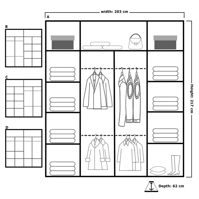 CALIFORNIA GREY WARDROBE 150cm/203cm - Image 5