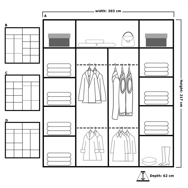 CALIFORNIA WHITE WARDROBE 150cm/203cm - Image 5