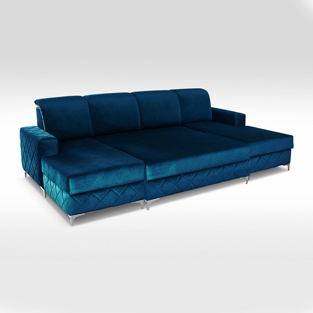 BORYS BLUE SOFA BED LARGE - Image 2