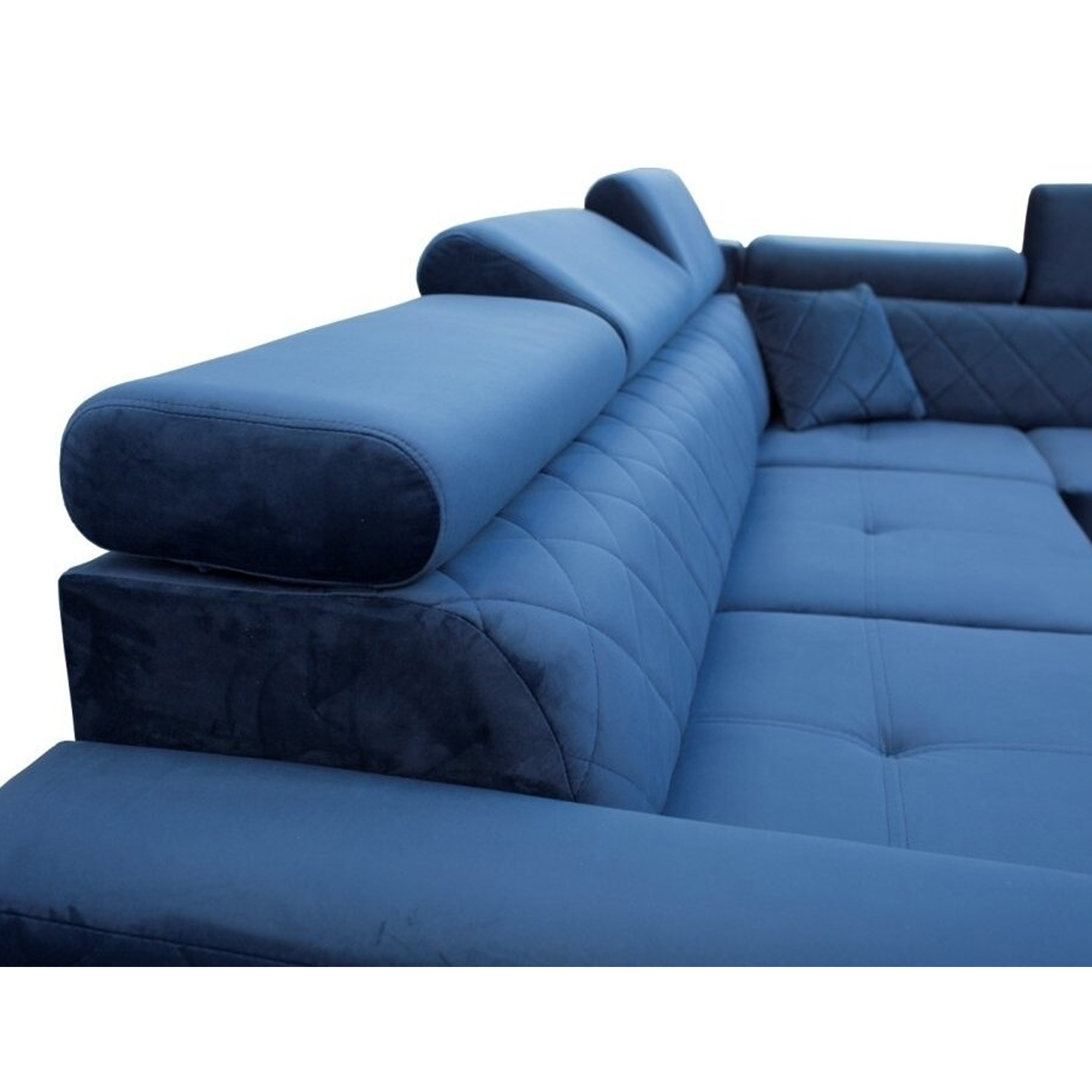 GLOSS CORNER SOFA BED BLUE - Image 2