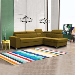 GLOSS CORNER SOFA BED Mustard