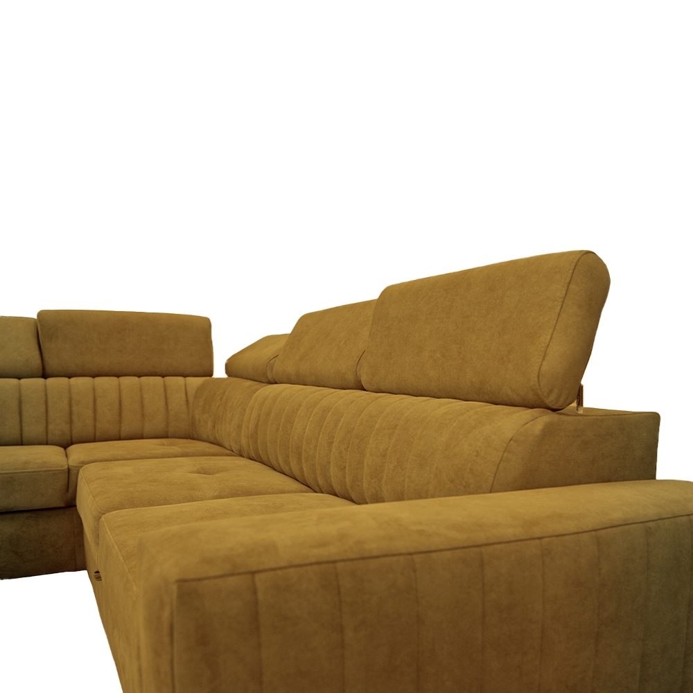 HOUSTON MUSTARD CORNER SOFA BED - Image 4