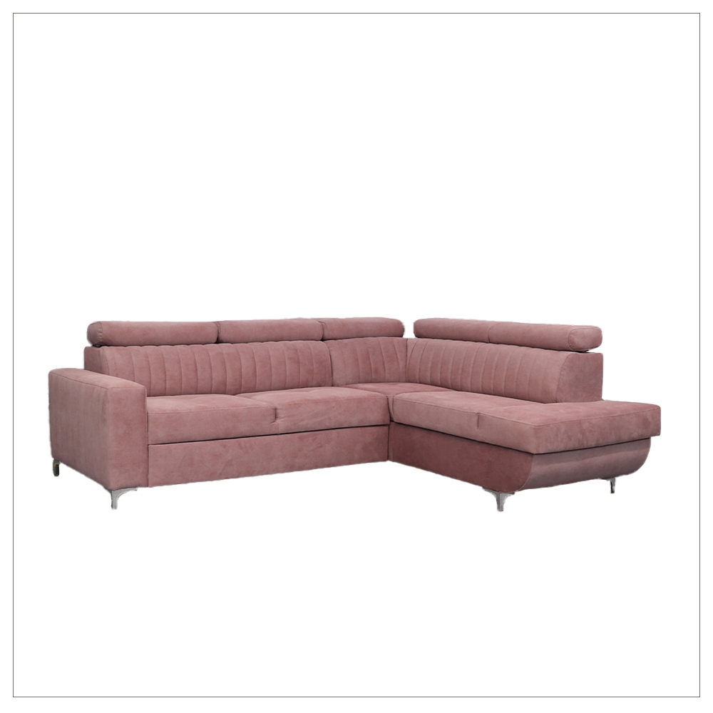 HOUSTON PINK CORNER SOFA BED - Image 5