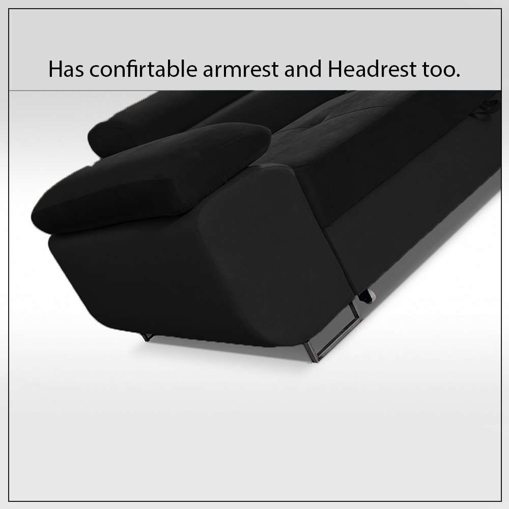 LIDO BLACK CORNER SOFA BED - Image 5