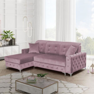 VERSO L SHAPED SMALL SOFA BED PINK