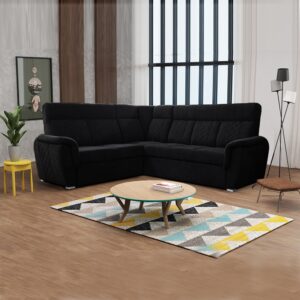 SELLY BLACK LARGE CORNER SOFA