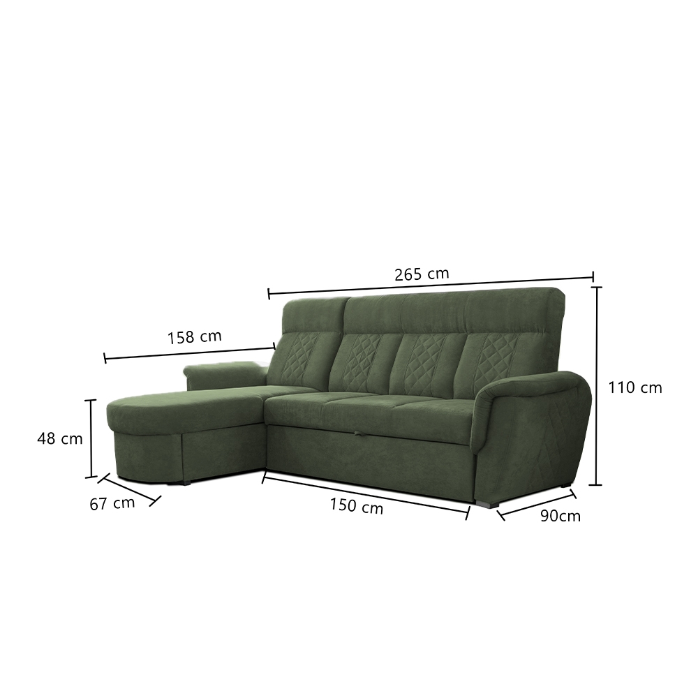 SELLY GREEN SMALL SOFA BED - Image 4