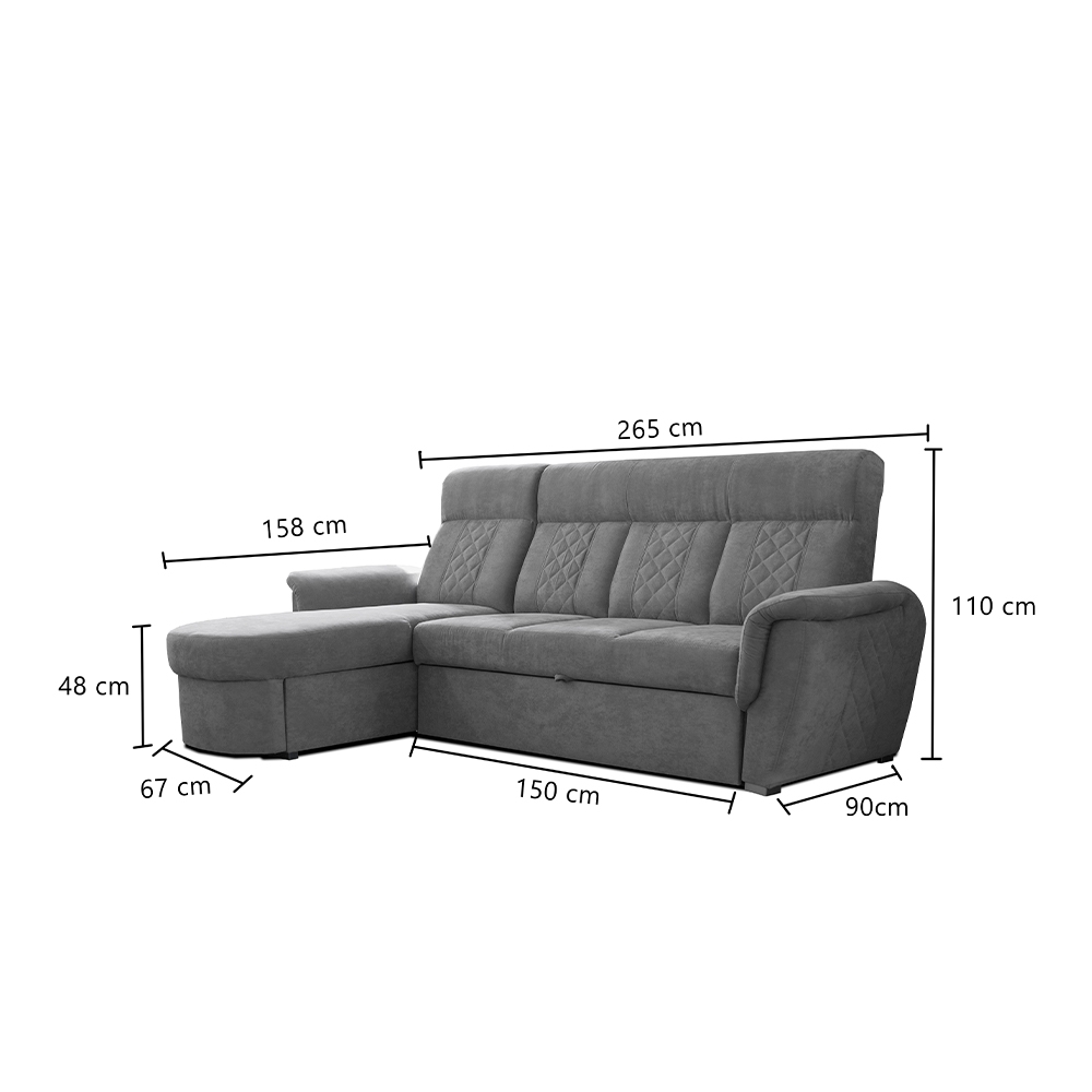 SELLY GREY SMALL SOFA BED - Image 4