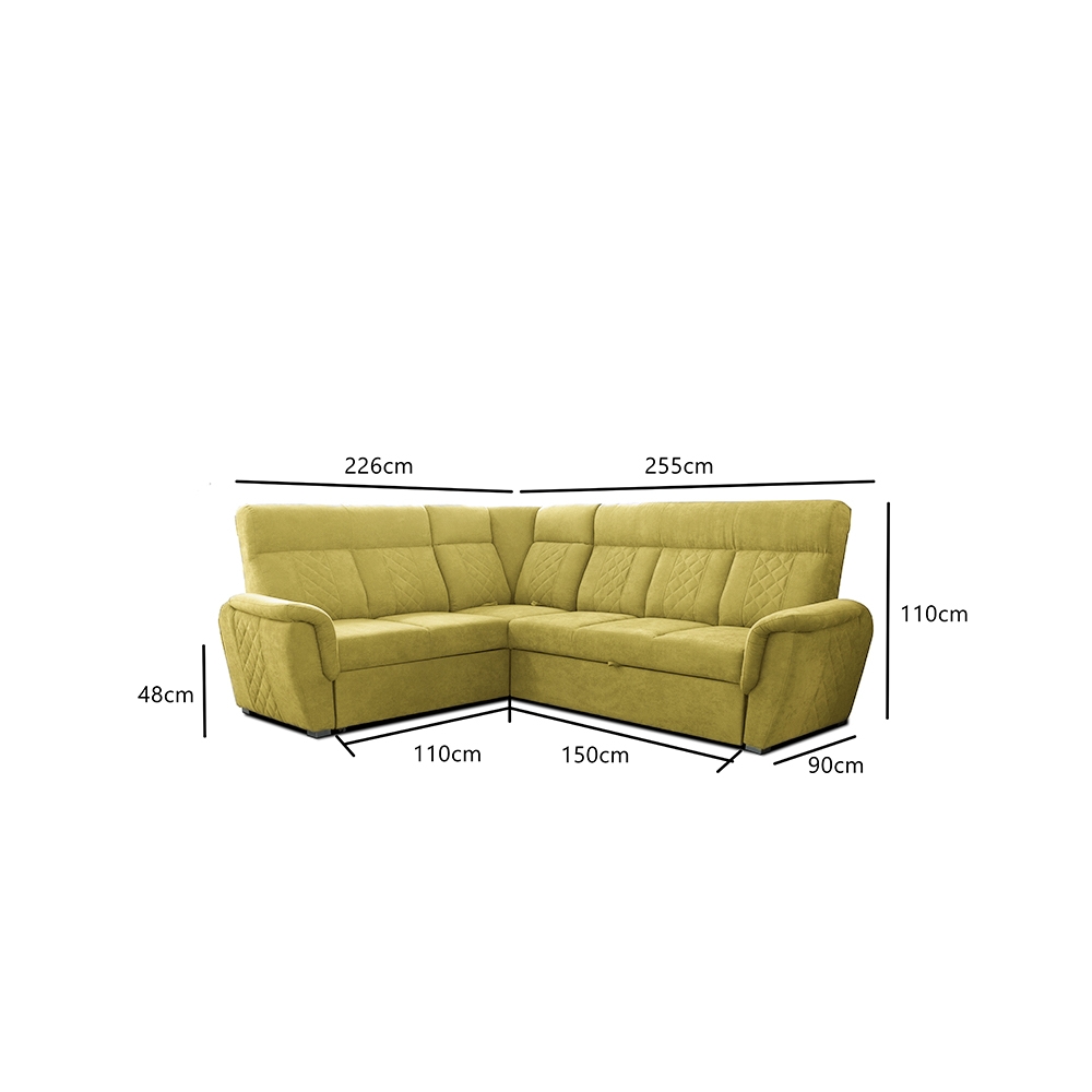 SELLY MUSTARD LARGE CORNER SOFA - Image 4