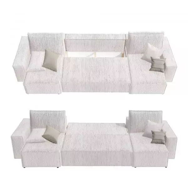Fabric Brown 3 Seater Sofa Bed - Image 3