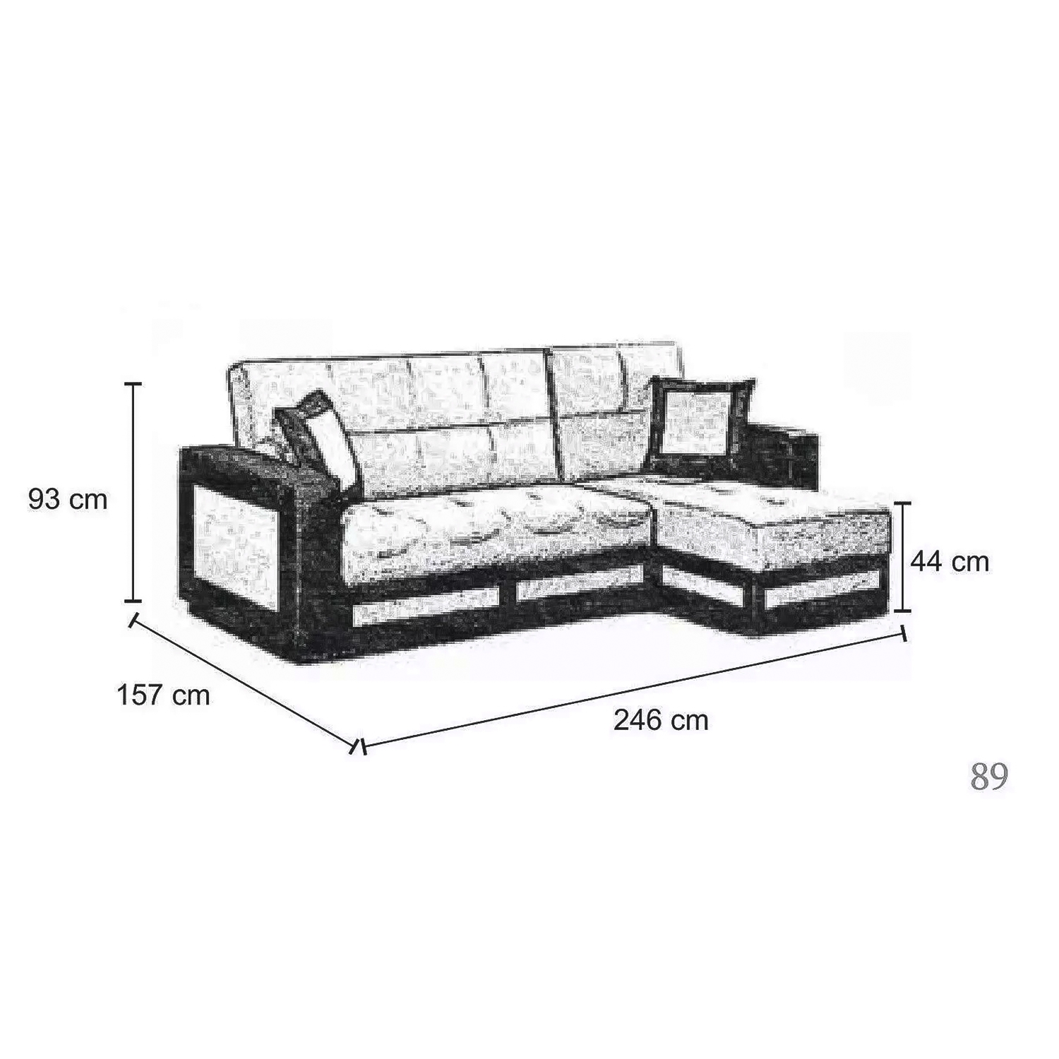 TINA CORNER SOFA BED GREY - Image 3
