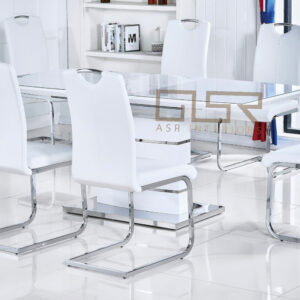 Milan White Extending Dining Table + 6 Milan Chairs