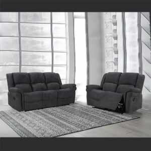 Fabric Grey Recliner Sofa Set