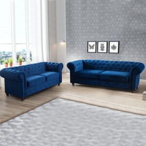 HERO CHESTERFIELD BLUE 3+2 SEATER SOFA
