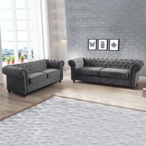 HERO CHESTERFIELD GREY 3+2 SOFA