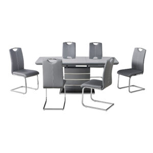 Milan Grey Extending Dining Table + 6 Milan Chairs