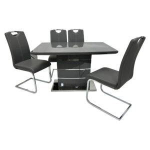 Milan Grey Small Dining Table + 4 Milan Chairs