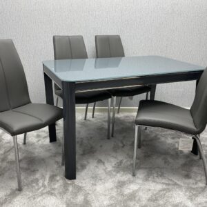 Morano Dining Set Grey with 4 Grey Carlo Chairs