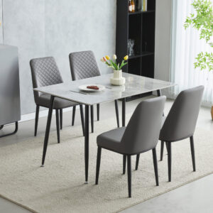 Oxford Ceramic Grey Dining Table 1.2m & 4 Chairs