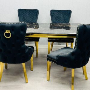 Sofia Black & Gold Dining Table – All Sizes