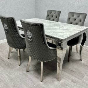 Sofia Grey & Silver Dining Table – All Sizes
