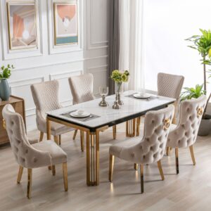 Sorrento Rectangle 150cm | 180cm Ceramic Gold Table