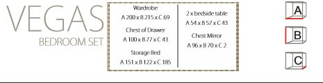 VIGAS BLACK&WHITE BEDROOM SET - Image 2