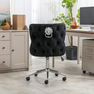 Valentino Black Velvet Office Chair
