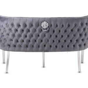 Valentino Grey Velvet Bench