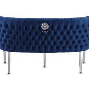 Valentino Navy Velvet Bench