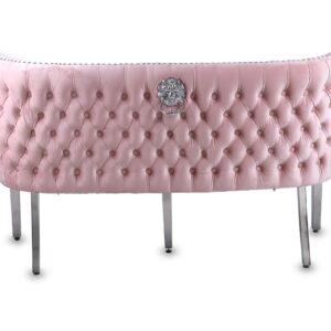 Valentino Pink Velvet Bench